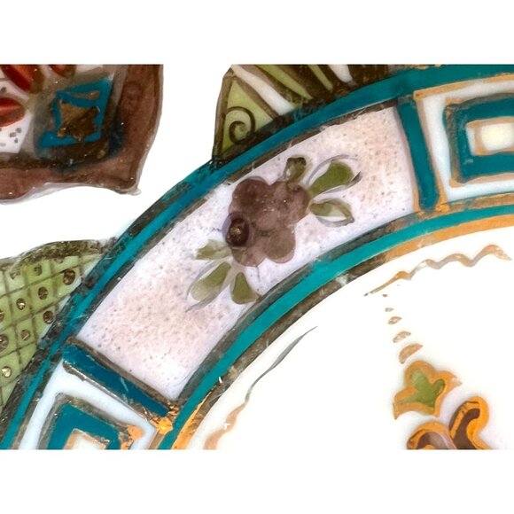 Antique Ornate Reticulated Decorative Handpainted Plate Dish 11" D Nippon? - Picture 4 of 8